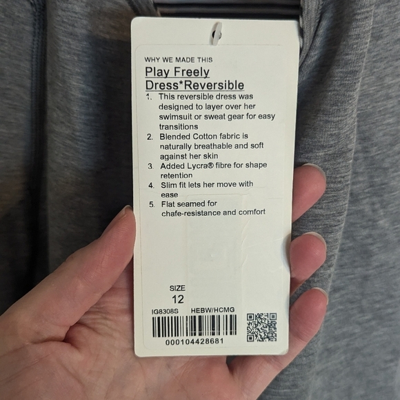 Ivivva by Lululemon NWT Play Freely Reversible Dress sz 12 - Picture 3 of 5
